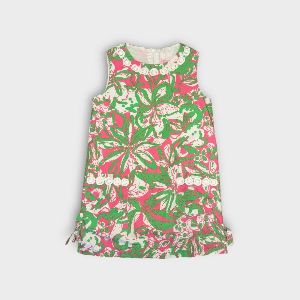 Lilly Pulitzer Pink & Green Floral Classic Shift Dress